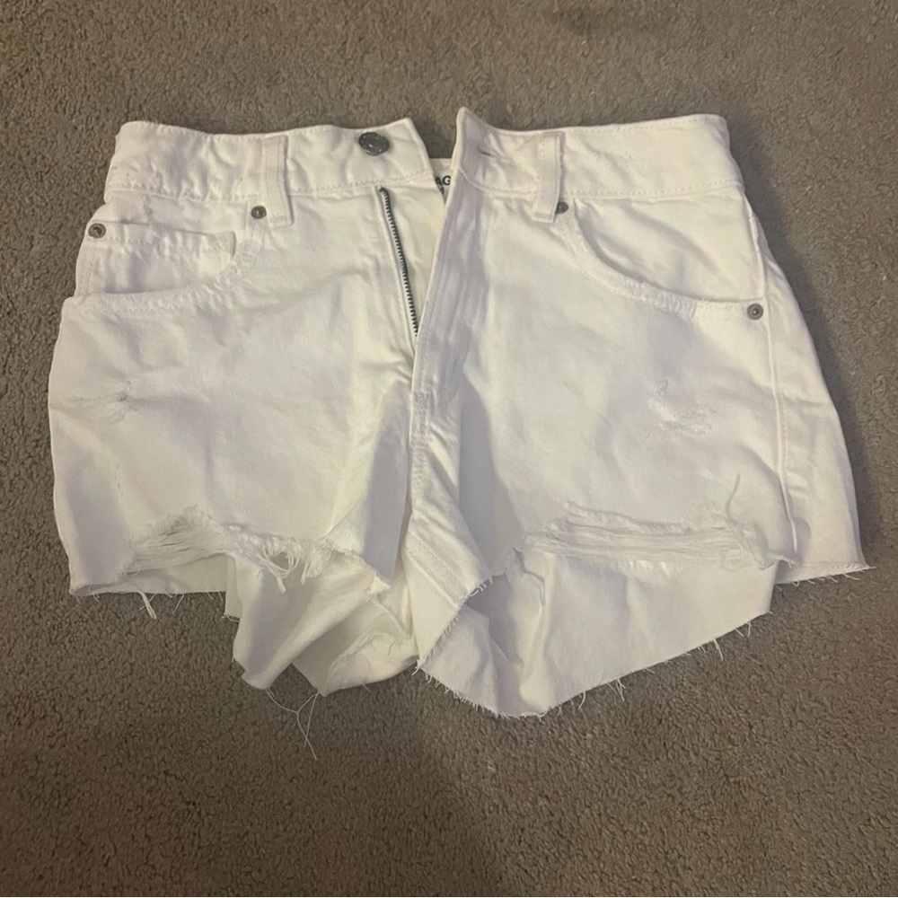Garage White Denim festival shorts